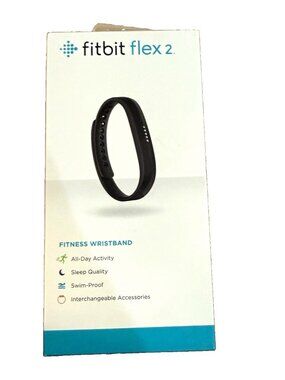 Fitbit Flex 2 Fitness Wristband Activity Tracker Black Swim-Proof Wireless Sync